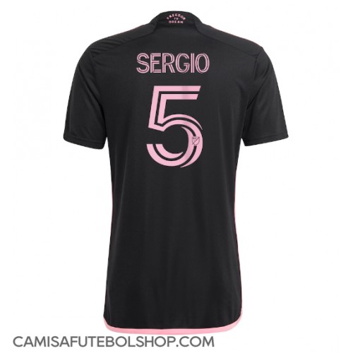 Camisa de time de futebol Inter Miami Sergio Busquets #5 Replicas 2º Equipamento 2023-24 Manga Curta